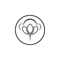 Beauty Cotton flower vector , Simple  icon Cotton flower template symbol nature