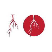 venas humanas, diseño de vasos sanguíneos rojos e ilustraciones vectoriales de arterias aisladas