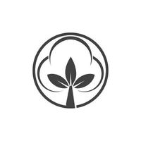 vector de flor de algodón de belleza, naturaleza de símbolo de plantilla de flor de algodón de icono simple