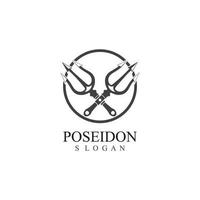 Trident design vector and poseidon icon illustration template