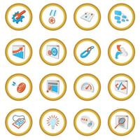 círculo de icono de dibujos animados seo 16 vector