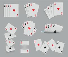 Four aces playing cards set vector