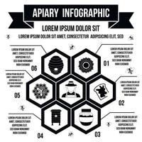 Apiary infographic, simple style vector