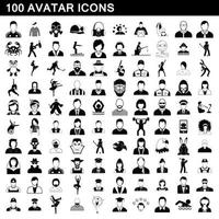 100 iconos de avatar, estilo simple vector