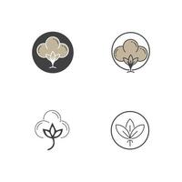 vector de flor de algodón de belleza, naturaleza de símbolo de plantilla de flor de algodón de icono simple