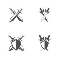 espada arma vector logo plantilla ilustración diseño