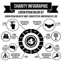 Charity infographic, simple style vector