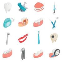 iconos de conjunto dental, estilo 3d isométrico