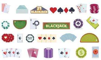 Black jack icon cartoon vector. Card play vector