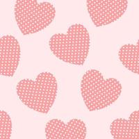 Pink hearts with white polka dots. Use for background images, book covers, fabric patterns, etc. vector