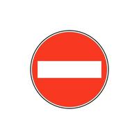 no ingrese el signo en blanco. icono de círculo rojo de advertencia aislado sobre fondo blanco. vector