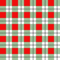 Tartan plaid pattern red,  green and black line alternating rectangles of fabric red background. vector