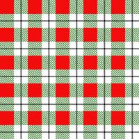 Tartan plaid pattern red,  green and black line alternating rectangles of fabric red background. vector