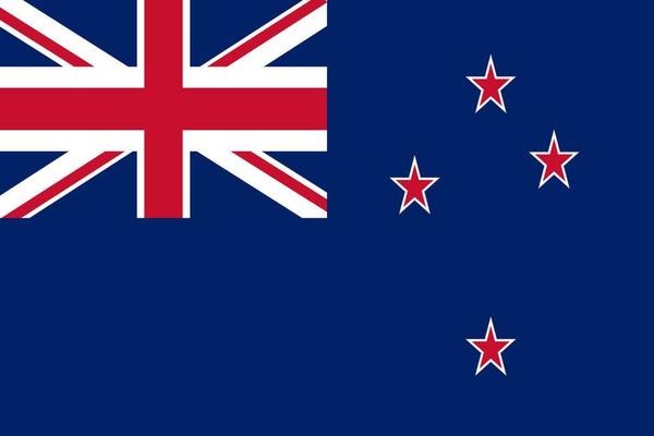 Flag of the oceania country of New Zealand.