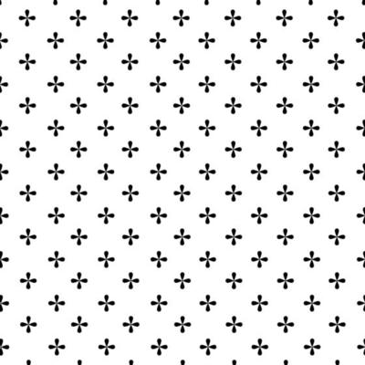 Simple geometric floral pattern black and white minimalist seamless texture with flowers.