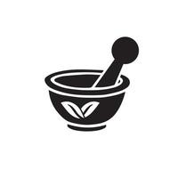 Pharmacy icon , Herbal pharmacy symbol ,  Pestle and Mortar vector illustration design template