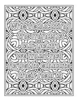 Teacher Quotes Coloring Page book vector