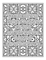 Teacher Quotes Coloring Page book vector