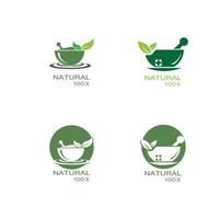 Pharmacy icon , Herbal pharmacy symbol ,  Pestle and Mortar vector illustration design template