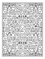 Motivational Quotes Coloring Book Pages vector