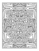 Best Friend Quotes Coloring Book, Quotes coloring Page vector