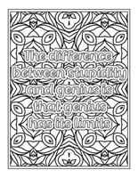 Funny Quotes Coloring Book Page for  Adult vector