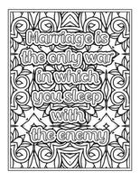 Funny Quotes Coloring Book Page for  Adult vector