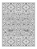 Funny Quotes Coloring Book Page for  Adult vector