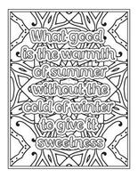 Winter Quotes coloring book vector