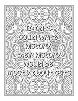 Cat Quotes coloring book vector