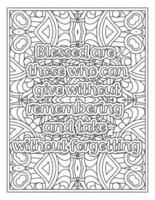 Mood Sawing Quotes Coloring Book Page for  Adult vector