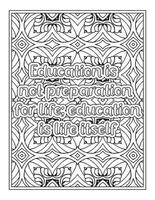 Teacher Quotes Coloring Page book vector