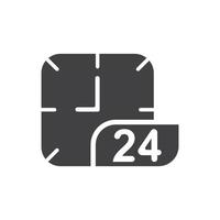 Time vector icon , 24 Hour icon vector illustration design template