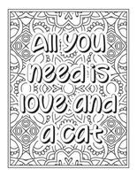 Cat Quotes coloring book vector