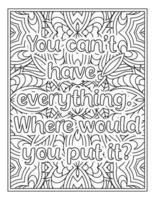 Motivational Quotes Coloring Book Pages vector