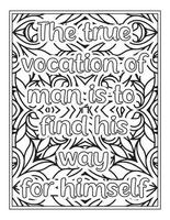 Motivational Quotes Coloring Book Pages vector