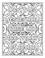 Motivational Quotes Coloring Book Pages vector