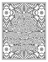Mood Sawing Quotes Coloring Book Page for  Adult vector