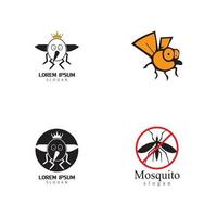 Mosquito insect animal logo vector illustration template