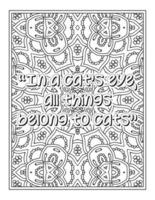 Cat Quotes coloring book vector