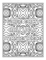 Motivational Quotes Coloring Book Pages vector