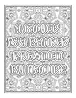 Fathers Day Quotes Coloring Book Page for  Adult vector