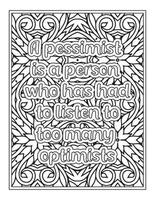 Funny Quotes Coloring Book Page for  Adult vector