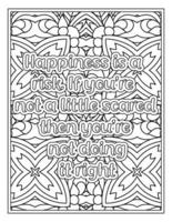 Mood Sawing Quotes Coloring Book Page for  Adult vector