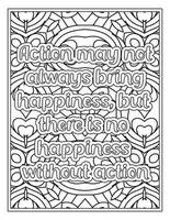 Mood Sawing Quotes Coloring Book Page for  Adult vector