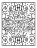 Mood Sawing Quotes Coloring Book Page for  Adult vector