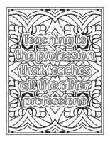 Teacher Quotes Coloring Page book vector