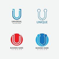 U Letter icon Template vector