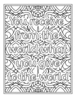 Motivational Quotes Coloring Book Pages vector