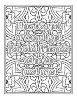 Best Friend Quotes Coloring Book, Quotes coloring Page vector